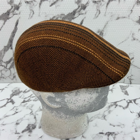 Men’s Kangol Brown Birds Eye Stripe 507 Hat - Picture 5 of 5